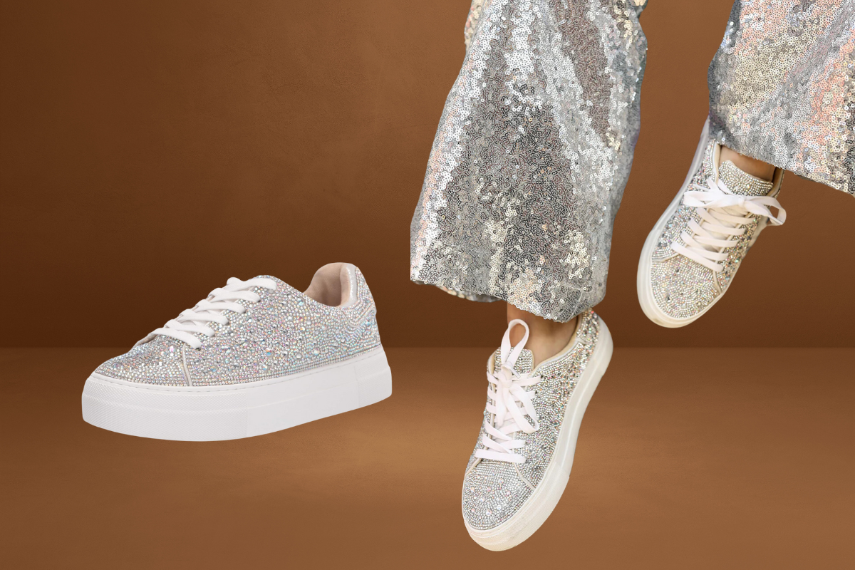 Sidny Rhinestone Sneakers Shine