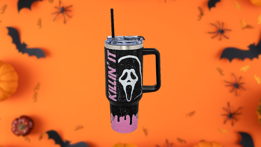 Ghost Face Killin’ It Rhinestone Travel Tumbler: A Horror Fan’s Ultimate 40oz Statement Piece
