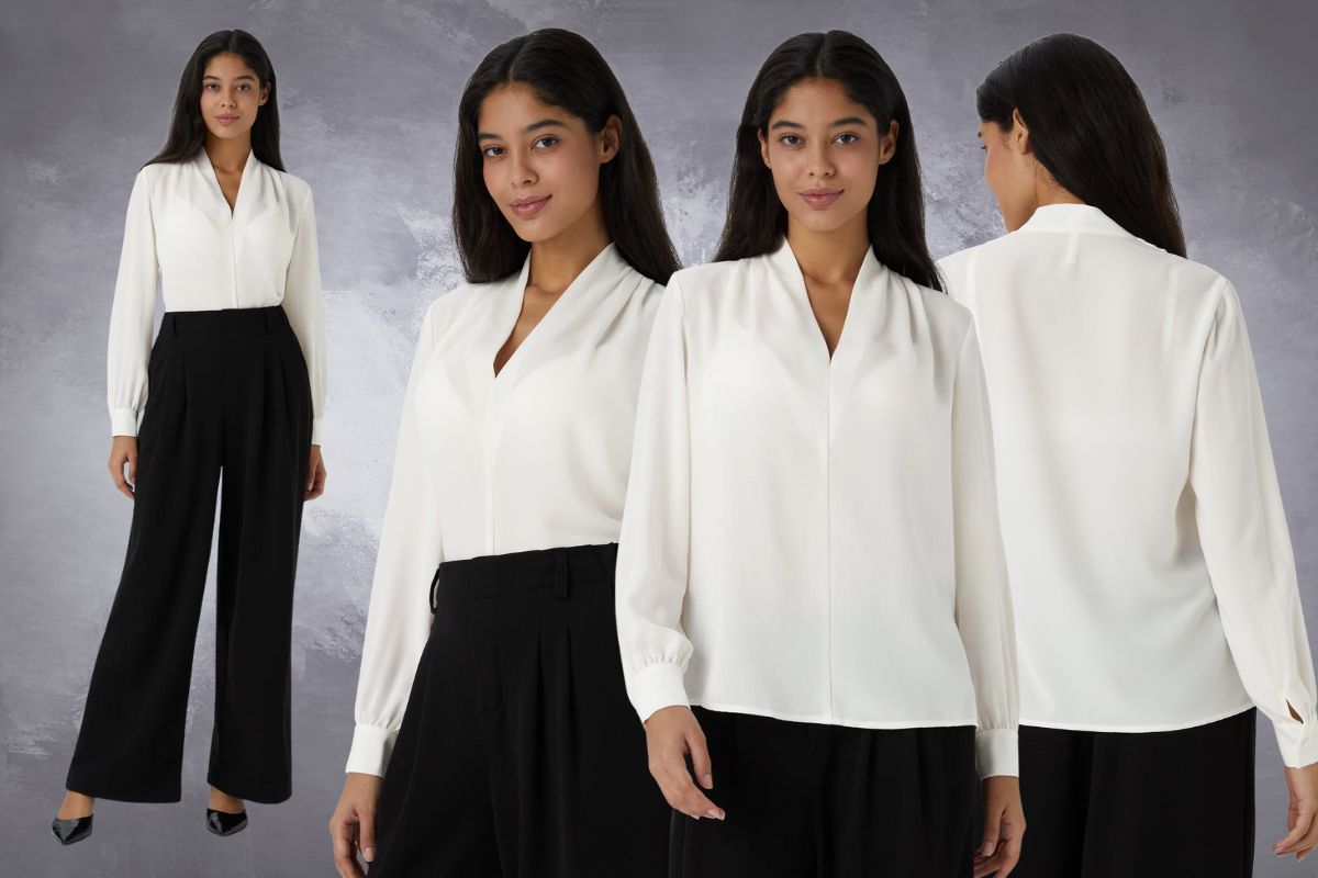 Halara V Neck Long Sleeve Work Blouse: Perfect Comfort and Professional Style