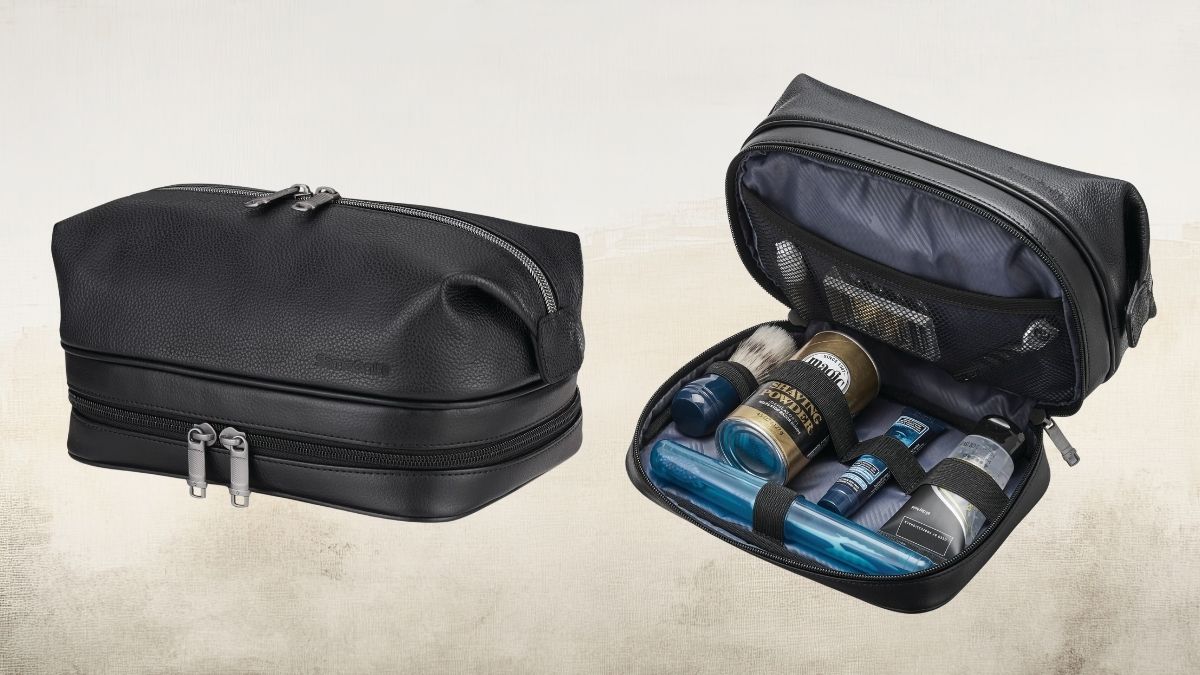 Samsonite Classic Leather Zip Bottom Travel Kit: A Refined Essential for Organized Travel