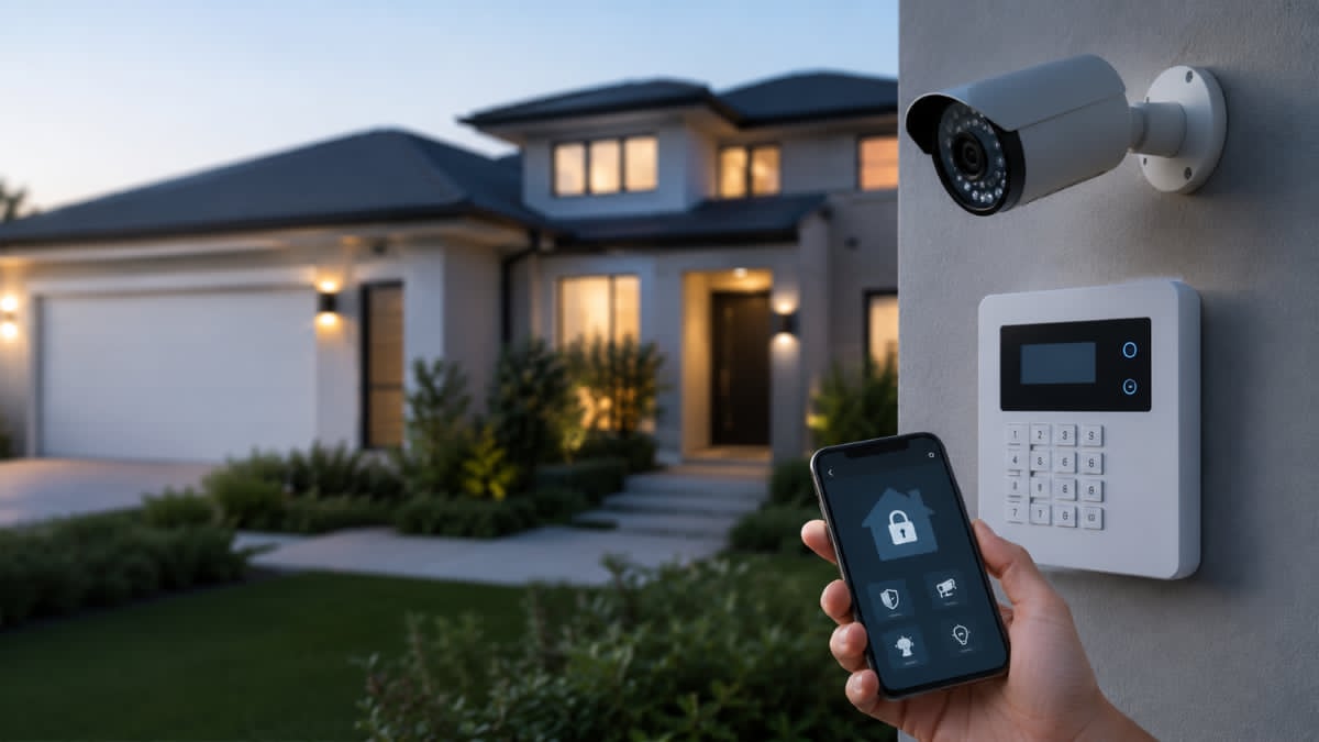 Smart home security dashboard showing real-time monitoring and alerts
